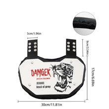 1pc Football Back Plate - Ultimate Low Back Protector For Adult And Youth Players - Durable Rear Impact Protection, Comfortable Wear, And "Beware Beast Of Prey" Design Warning - White - View 3