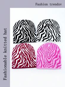 1pc Unisex Knitted Cap, Patterned Casual Beanie Hat, Windproof For Outdoor/Streetwear, Versatile Fashion Design, Fits All Seasons - A - View 6