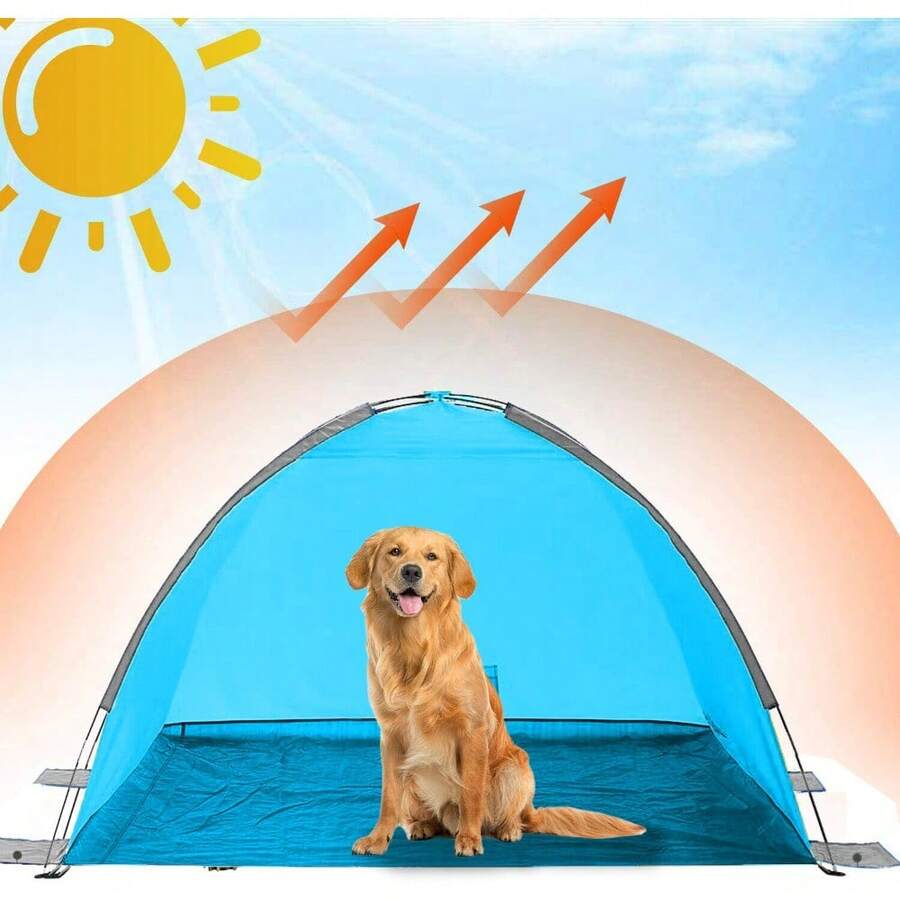 Pop Up Beach Tent Sun Shelter, 23 Person Instant Beach Shade Umbrella