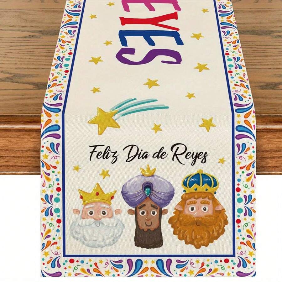 Bộ 1/4/6 tấm trải bàn/khăn trải bàn hình ngôi sao trang trí ngày lễ mùa xuân, thích hợp cho nhà bếp và bàn ăn, phù hợp cho các buổi họp mặt gia đình trong nhà, kích thước 13x72 inch. - Nhiều màu - Xem 1