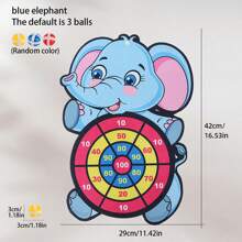 1pc Non-Woven Fabric Dart Board Toy, Creative Cartoon Elephant Design, Indoor/Outdoor Sports Fun Multi-Player Party Game Toy, Christmas, Thanksgiving Party Holiday Game Gift - Multicolor - View 3