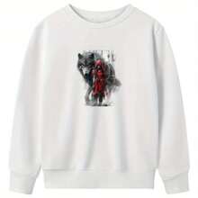 1/2/4 Girl With Wolf Pattern Fashion Heat Transfer Vinyl Patch, Iron On Patch For T-Shirts, Jeans, Jackets, Backpacks, Clothes, Hats And More