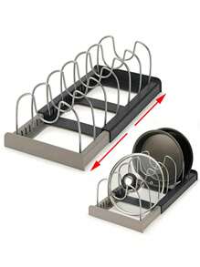 1개 조절 가능한 주방 냄비 뚜껑 수납 랙, 수납형 내부 캐비닛 냄비 & 팬 주방 정리대, 식탁 위 볼 & 접시 랙, 뚜껑 홀더, 주방 용품 서랍 정리대