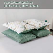 Botanical Comforter Set Queen King Size, 7 Pieces Green Reversible Bed In A Bag Floral Leaves Bedding Soft Microfiber Queen (1 Comforter,2 Pillowcase,2 Pillow Shams,1 Flat Sheet,1 Fitted Sheet)