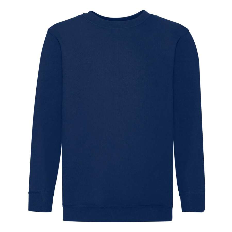 Fruit of the Loom Childrens Unisex Set In Sleeve Sweatshirt (Navy) - Blue - View 1