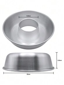 22cm Rosca Mold, For Hollow Chiffon Cake Or Gelatin, Loaf, Bread, Oven, Pastry, Aluminum. - 淺灰色 - 查看 3