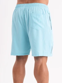 Tactel Men's Bermuda Shorts With Sports Elastane - Periwinkle Blue - View 4