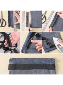 Iron-On Hemming Tape , Self-Adhesive No-Cut Hem Length Adjustment Stickers, Iron-On Hemming Tape, Iron-On Hemming Tape Strong Adhesive Washable, Hot Melt Tape, Shorten Pants Hem Cuff Hem Ironing Fabric Tape, Clothing Pants Jeans Length Adjustment DIY Sewing Supplies, Clothing DIY Sewing Accessories,For Shortening Jeans, For Altering Clothes, Pants, Jeans, Skirts - Multicolor - View 8