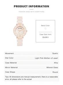 Anne Klein Women's Ceramic Bracelet Quartz Watch With Blush Pink Ceramic Adjustable Link Bracelet Female Elegant Gift Watch,AK/3266LPRG