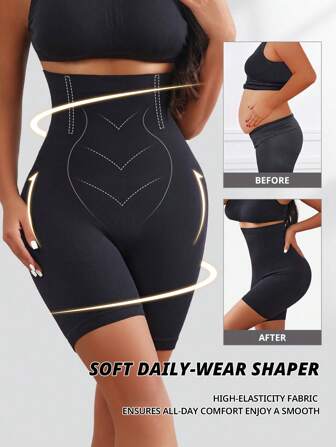 FLARIXA 1 pieza Pantalones cortos moldeadores de cintura alta sin costuras con control del vientre, entrenador de cintura, moldeador corporal para mujeres, que da forma a un vientre plano, levanta glúteos y controla el abdomen, ropa interior posparto
