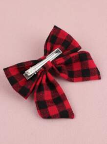 2 Stück rote und schwarze karierte Haarschleifen-Clips für Mädchen, willkommen als Neujahrshaar-Accessoires, geeignet für Neujahrsfeiern, Weihnachts-Haarschmuck