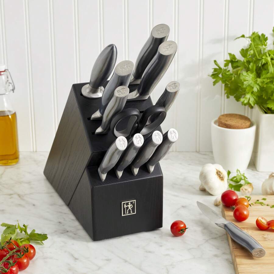 Henckels Graphite 13Pc Knife Set With Block, Kitchen Knife Sharpener
