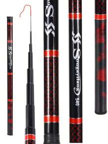 SOUGAYILANG Basic/Lightweight Portable Carbon Fiber Fishing Rod, Stream Rod, Short Section Rod - Red - View 5