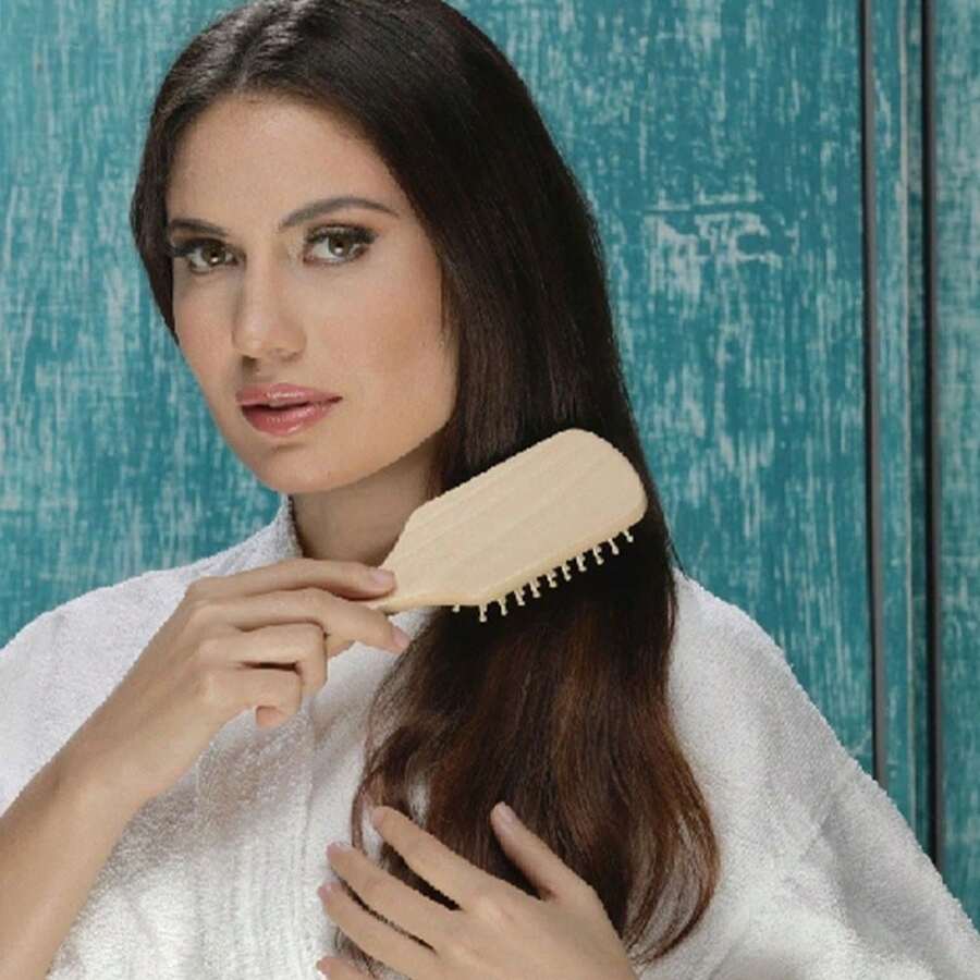 Curl Defining Brush,Boar Bristle Hair Brush Styling Brush For Detangling,Combing And Shaping Men And Women,Curls To Reduce Pulling And Curl Separation - 天然木色 - 查看 1