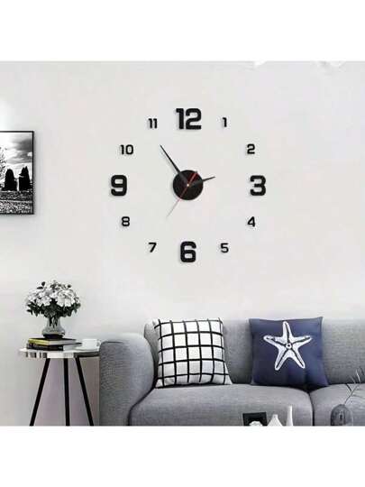 Moderne 16 Inch DIY Acrylic Wand Klok Large Silent Non Ticking Living Room, Bedroom, Kitchen Customizable Zwart Numeral ative Lightweight, High Quality Material Personalized Numbers Ideal Modern, Industrial, Vintage Sweep Quartz Movement Noise Free Environment,Home ,Room Birthday Graduation Bedroom Dormitory Back To School view 9