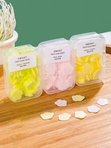 100片/包便携式一次性香皂纸旅行皂纸皂巾盒适用于户外活动，颜色随机，旅行必备 - 多色 - 查看 7