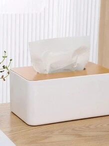 1 pièce Boîte à mouchoirs simple en bambou et bois, support à serviettes pour comptoir de salon