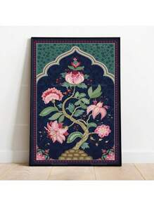 1pc Mughal Tree Of Life Cypres Turkish Paisley Vintage Plant Floral Print Poster Folk Art Home Decor Painting No Frame Rama Decoration,Wall Art,Canvas E-I-D - Multicolor - View 30