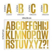 1 tờ nhãn dán số chữ cái màu vàng, dùng cho tiệc sinh nhật, nhãn dán biểu tượng chữ số tự dán DIY, quà tặng ngày lễ - Vàng - Xem 12