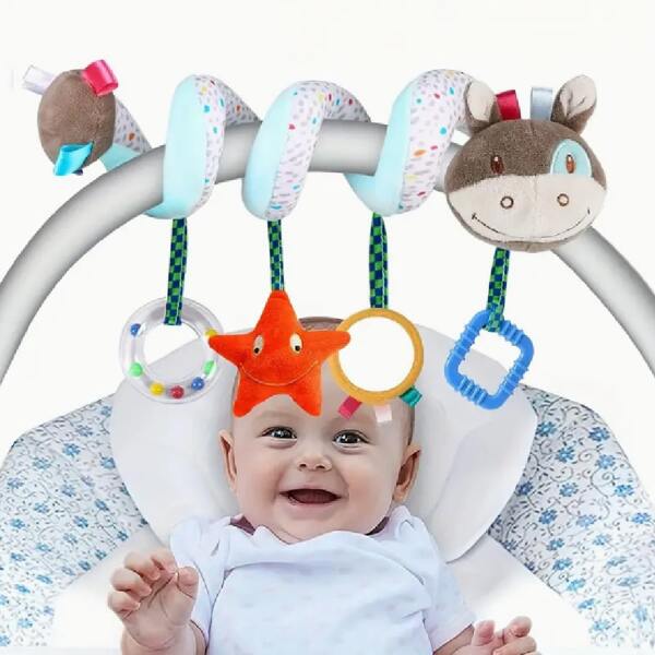 Colgante de peluche de burrito para cuna de bebé, juguete de actividad para el asiento de coche, cochecito para niños y niñas de 0 a 12 meses, rellenos navideños y de Año Nuevo