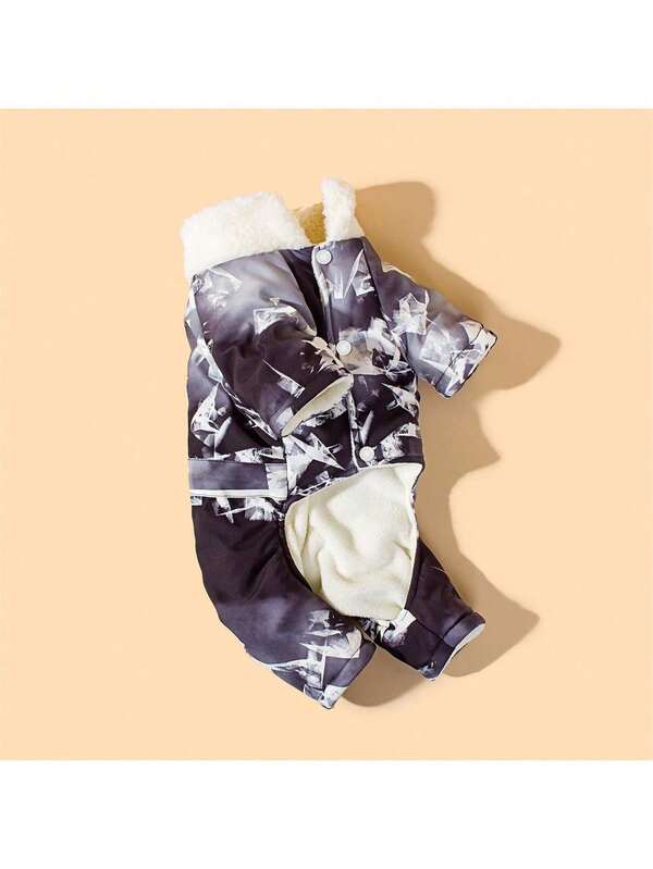 FDOG 1pc Cube Fluffy Collar 4-Leg Adjustable Leash Retractable Rope Pet Warm Cotton Coat, Suitable For Autumn/Winter Outdoor