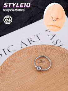 1pc Y2k Titanium Antlers Heart Nose Ring Hypoallergenic Segment Seamless Septum Jewelry Crown Bow Chain Nose Ring Hoop Triple Triangle Daith Helix Earrings Teardrop Septum Clicker Ring 10mm Nose Ring Hoop Horseshoe Septum Jewelry Hinged Clicker Ring Rook Earrings For Septum, Helix, Rook, Tragus, Daith, Cartilage Earring For Women Girls Christmas Gift Christmas Piercing Body Jewelry For Party Dates Daily Wear