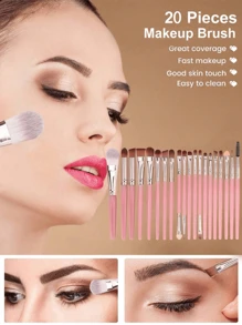 38pcs Makeup Brush Set, Including: 20pcs Face Brush, Eye Brush, Eyebrow Brush, Foundation Brush, Blush Brush, Mixing Brush, Concealer Brush, Lip Brush, Detail Brush, Nose Shadow Brush, Eyeliner Brush, Powder Brush, Nail Brush, Face Mask Brush, Clay Mask Brush, Highlighter Stick, 1pc Makeup Brush Cleaning Bowl