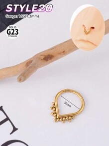 1pc Y2k Titanium Antlers Heart Nose Ring Hypoallergenic Segment Seamless Septum Jewelry Crown Bow Chain Nose Ring Hoop Triple Triangle Daith Helix Earrings Teardrop Septum Clicker Ring 10mm Nose Ring Hoop Horseshoe Septum Jewelry Hinged Clicker Ring Rook Earrings For Septum, Helix, Rook, Tragus, Daith, Cartilage Earring For Women Girls Christmas Gift Christmas Piercing Body Jewelry For Party Dates Daily Wear