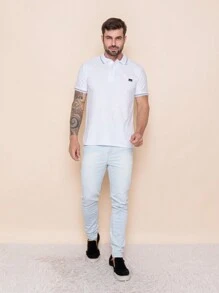 Men's Adult Cotton Polo Shirt - 白色 - 查看 5