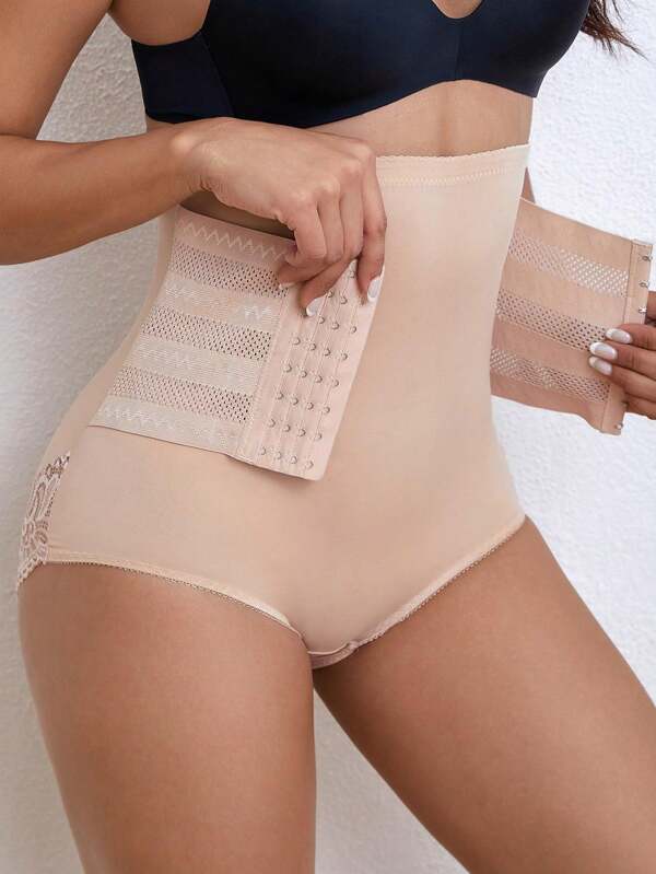 Legginsy z koronką i guzikami, z wysokim stanem i modelującym brzuch, dla kobiet po porodzie