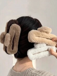 Women's Autumn Winter New Plush Extra Large Hair Clips. Fashionable Popular Extra Large Hair Claw. Bun Clips. Party Daily Versatile Hair Accessories Hair Clips Fall Claw Clip For Vacation Outfits Woman