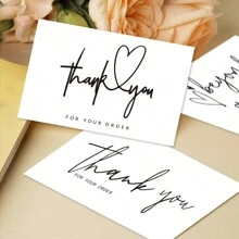 TYFYO 50pcs/Pack Thank You For Supporting My Business Cards, 6 Styles-2" X 3.5" Small Customer Appreciation Card For Shop, Online Retailers, Business Supplies And Local Storese, Back To School Valentine Day - White - View 7
