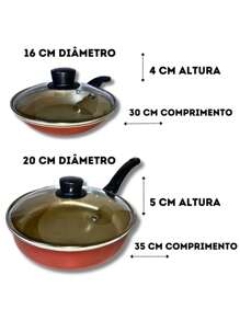 Marcolar 16 And 20 Non-Stick Frying Pan Set With Lid - 米色 - 查看 3