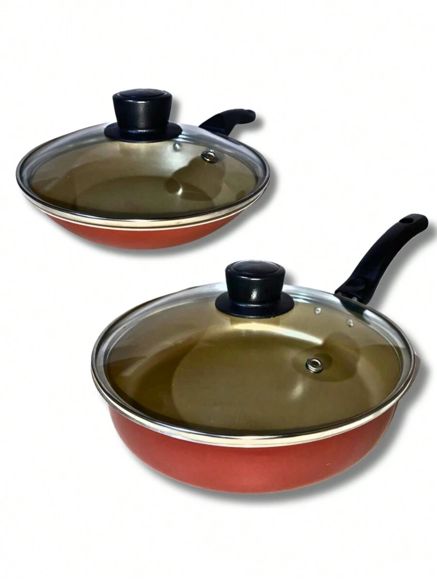 Marcolar 16 And 20 Non-Stick Frying Pan Set With Lid - 米色 - 查看 1