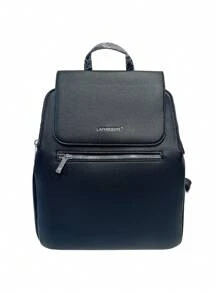 Mochila de moda para mujer MILANO, de piel de PU, minimalista, de lujo silencioso, elegante, de negocios/casual, de unicolor, de alta capacidad para el trabajo, viajes, citas, viajes en transporte público, de alta calidad y gran capacidad - Negro - Ver 1