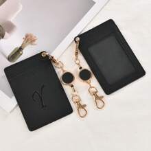 1pc Cute Letter Pattern Retractable Badge Holder Reel Office/School Supplies Christmas Gift Thanksgiving Vintage Gifts For Card Holder Wallet Business Card Holder Credit Card Holder Id Card Holder Women For Women Mini Wallet Card Wallet