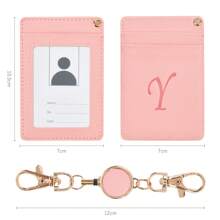 1pc Cute Letter Pattern Retractable Badge Holder Reel Office/School Supplies Christmas Gift Thanksgiving Vintage Gifts For Card Holder Wallet Business Card Holder Credit Card Holder Id Card Holder Women For Women Mini Wallet Card Wallet