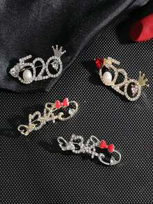 1 chiếc trâm cài áo đính pha lê sang trọng, kẹp ngực đính đá hình trái tim thanh lịch dành cho nữ, phụ kiện quần áo chống trượt - Nhiều màu - Xem 7