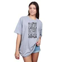 Women's Fashion T-Shirt Religious Prayer Catholic Shirt Cotton New Arrival Round Neck - 灰色 - 查看 1