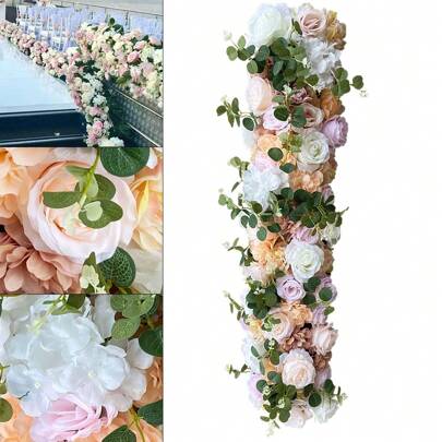 YUNRUX Konstgjorda blommor rad sidenblommor hortensia bakgrund rekvisita väggdekoration gåva