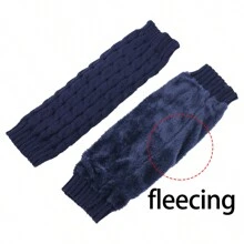 1pc Japanese Fleece Extra Thick Warm Woolen Socks Warm Pile Socks Women's Leg Warmers Foot Warmers Cross Border Knitted Twist Leg Warmers - Multicolor - View 6
