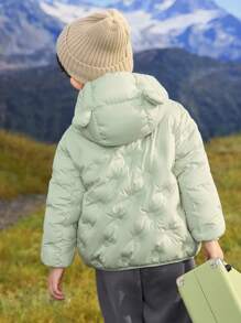 Balabala Baby Hooded Down Jacket Winter 2024 New Cute Warm Outerwear - Pink Green - View 3