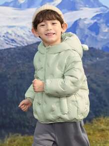 Balabala Baby Hooded Down Jacket Winter 2024 New Cute Warm Outerwear - Pink Green - View 2