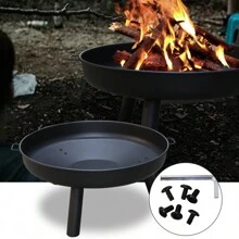 Joparri Feuerschale Ø 80 cm , Flammlachs inkl. Edelstahlhalterungen, Große Feuerstelle für den Garten, Terrasse, Party
