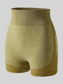 1 peça shorts de treino femininos sem costura, cintura alta, levantamento de bumbum, shorts de ioga justos, estilo europeu e americano