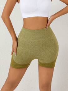 1 peça shorts de treino femininos sem costura, cintura alta, levantamento de bumbum, shorts de ioga justos, estilo europeu e americano