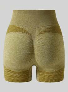 1 peça shorts de treino femininos sem costura, cintura alta, levantamento de bumbum, shorts de ioga justos, estilo europeu e americano