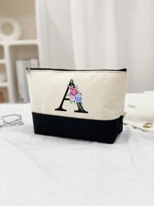 Túi Tote Chữ Hoa Và Túi Đựng Đồ Trang Điểm, Túi Xách Vải Bố Có Chữ Cái Đầu, Túi Đựng Mỹ Phẩm, Túi Quà Tặng Cá Nhân Hóa, Thích Hợp Cho Đám Cưới, Sinh Nhật, Bãi Biển, Ngày Lễ, Cặp Học Sinh, Là Món Quà Tuyệt Vời Cho Phụ Nữ, Mẹ, Giáo Viên, Bạn Bè, Phù Dâu, Học Sinh, Túi Lớn, Quay Lại Trường Học, Túi Xách Tay Đơn Giản Có Sức Chứa Lớn, Túi Tote Đựng Đồ Thường Ngày Di Động, Túi Mua Sắm Đa Năng, Thiết Kế Mới, Sức Chứa Lớn, Lý Tưởng Cho Việc Mua Sắm - Đen và trắng - Xem 8