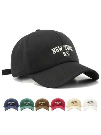 1pc Women's Street Baseball Cap Embroidered The Letters NEW YORK N.Y. Breathable Baseball Cap N Y Hip Hop Style Street Dancing Hip Hop Cap Lightweight Adjustable Dad Hats Suitable For Daily Wear And Outdoor Sun Protection