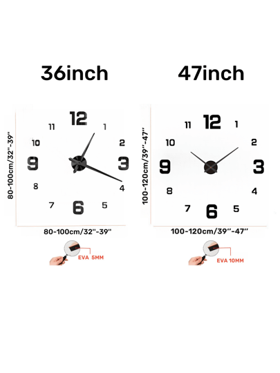 Moderne 16 Inch DIY Acrylic Wand Klok Large Silent Non Ticking Living Room, Bedroom, Kitchen Customizable Zwart Numeral ative Lightweight, High Quality Material Personalized Numbers Ideal Modern, Industrial, Vintage Sweep Quartz Movement Noise Free Environment,Home ,Room Birthday Graduation Bedroom Dormitory Back To School view 6